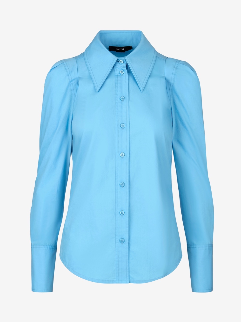 SMYTHE Light Blue Point-Collar Button-Down Blouse